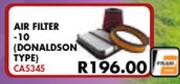 Air Filter 10 Donaldson Type For Toyota Quantum 2.7 2004-Each