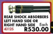 Rear Shock Absorbers Left Hand Side Or Right Hand Side For Ford Figo 1.4i 62KW 2010-2014-Each