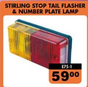 Stirling Stop Tail Flasher & Number Plate Lamp E75-1