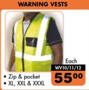 Warning Vests WV10/11/12-Each