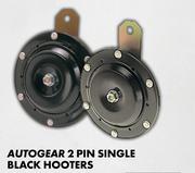 Autogear 2 Pin Single Black Hooters 12V HT705B
