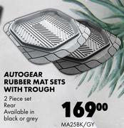 Autogear Rubber Mat Sets With Trough 2 Piece Set MA25BK/GY