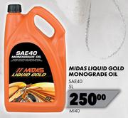 Midas Liquid Gold Monograde Oil SAE40 MI40-5L