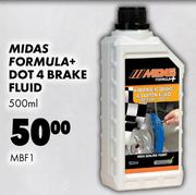Midas Formula+ Dot 4 Brake Fluid MBF1-500ml