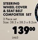 Autogear Butterfly Steering Wheel Cover & Seat Belt Comforter Set LA63