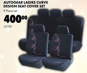 Autogear Ladies Curve Design Seat Cover Set (9 Piece Set) LA100