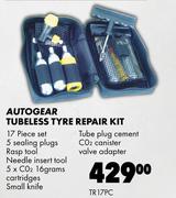 Autogear Tubeless Tyre Repair Kit TR17PC