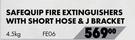 Safequip Fire Extinguishers With Short Hose & J Bracket 4.5Kg FE06