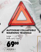 Autogear Collapsible Warning Triangle Large With Carry Case WS1205-1