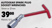Autogear Spark Plug Socket Wrenches PS016T/21T-16mm Or 21mm 