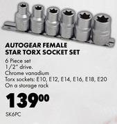  Autogear Female Star Torx Socket Set SK6PC