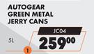 Autogear Green Metal Jerry Cans JC04-5L