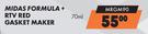 Midas Formula+ RTV Red Gasket Maker MRGM90-70ml