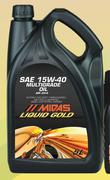 Midas Liquid Gold Multigrade Oil SAE 15W-40 MI40TD-5L