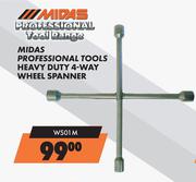 Midas Professional Tools Heavy Duty 4 Way Wheel Spanner WS01M