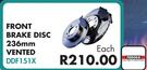 Ferodo Front Brake Disc 236mm Vented DDF151X For Opel Corsa 140i Lite B 2002-2007-Each