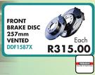 Ferodo Front Brake Disc 257mm Vented DDF1587X For Toyota Etios 1.5 2012 Onwards-Each