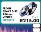 Ferodo Front Brake Disc 234mm Vented DDF1301X For Hyundai Atos 1.1i 2005-2013-Each
