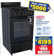 Defy 4 Plate Compact Stove (Black) DSS554 10290187