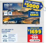 Sansui 32" LED HDR TV SLED32HDR 10061129