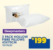 Sleepmasters 2 Pack Hollow Fibre Pillows 45 x 70cm 10119630