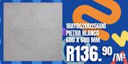 Gres Porcelain Tiles 1RAYAG20025600 Pitra Blanco 600 x 600 MM-Per Sqm