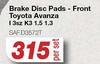 Brake Disc Pads Front For Toyota Avanza I 3sz K3 1.5 1.3 SAF.D3572T-Per Set