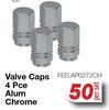 Valve Caps 4 Pce Alum Chrome FED.AP0272CH-Per Set