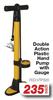 Double Action Plastic Hand Pump With Gauge FED.VT320-Each