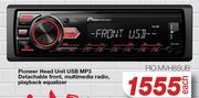 Pioneer Head Unit USB MP3 Detachable Front, Multimedia Rafio, Playback Equalizer PIO.MVH85UB-Each
