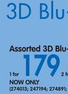 3D Blu-Rays Assorted Each