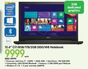 Dell 15.6" Ci7/8GB/1TB/2GB DDG/W8 Notebook