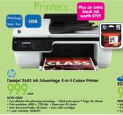HP Deskjet 2645 Ink Advantage 4-In-1 Colour Printer-Each