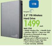 Seagate 2.5" 1TB Wireless Plus Hard Drive-Each