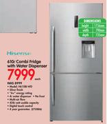 Hisense 610Ltr Combi Fridge with Water Dispenser H610BI-WD