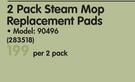 Morphy Richards 2 Pack Steam Mop Replacement Pads-Per 2 Pack