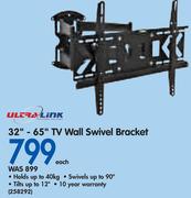 Ultra Link 32"-65" TV Wall Swivel Bracket-Each
