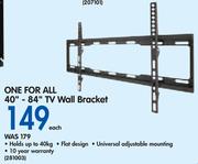 One For All 40"-84" TV Wall Bracket-Each