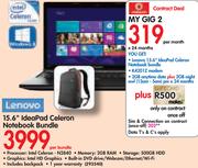 Lenovo 15.6" IdeaPad Celeron Notebook Bundle-Per Bundle