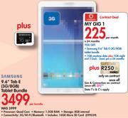 Samsung 9.6" Tab E 3G/8GB Tablet Bundle-On My Gig 1