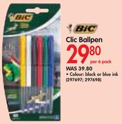 BIC Clic Ballpen-Per 6 Pack