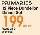 Primaries 12 Piece Dandelion Dinner Set-Per Set