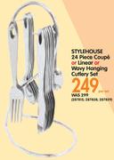 Stylehouse 24 Piece Coupe Or Linear Or Wavy Hanging Cutlery Set-Per Set
