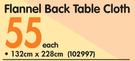 Flannel Back Table Cloth 132x228Cm-Each