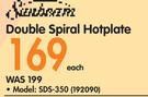 Sunbeam Double Spiral Hotplate SDS-350