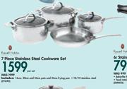 Russell Hobbs 7 Piece Stainless Steel Cookware Set