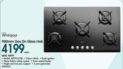 Whirlpool 900mm Gas On Glass Hob AKT933/NB