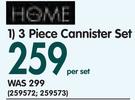 Home 3 Piece Cannister Set-Per Set