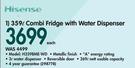 Hisense 359Ltr Combi Fridge with Water Dispenser H359BME-WD