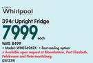 Whirlpool 394Ltr Upright Fridge WME36962X